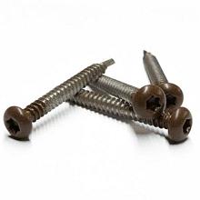 RVS schroef met gekleurde top voor NTW Castellation PRO, set a 50 stuks incl. bit, Ipé.