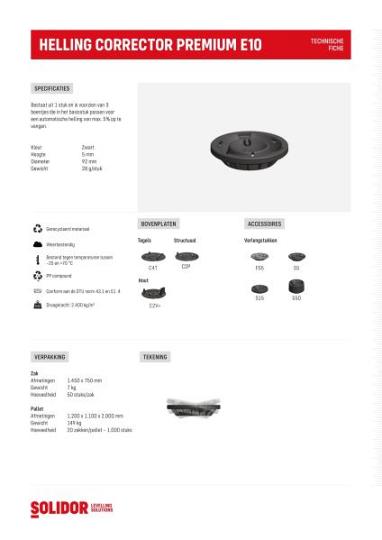 Premium hellingcorrector E10 plaatsing boven stelvoet