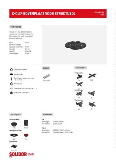 Comfort bovenplaat C-clip voor structusol profiel