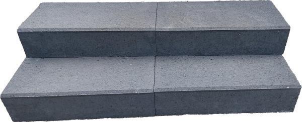 Traptrede 60x30x15 cm indus black kleurecht met facet